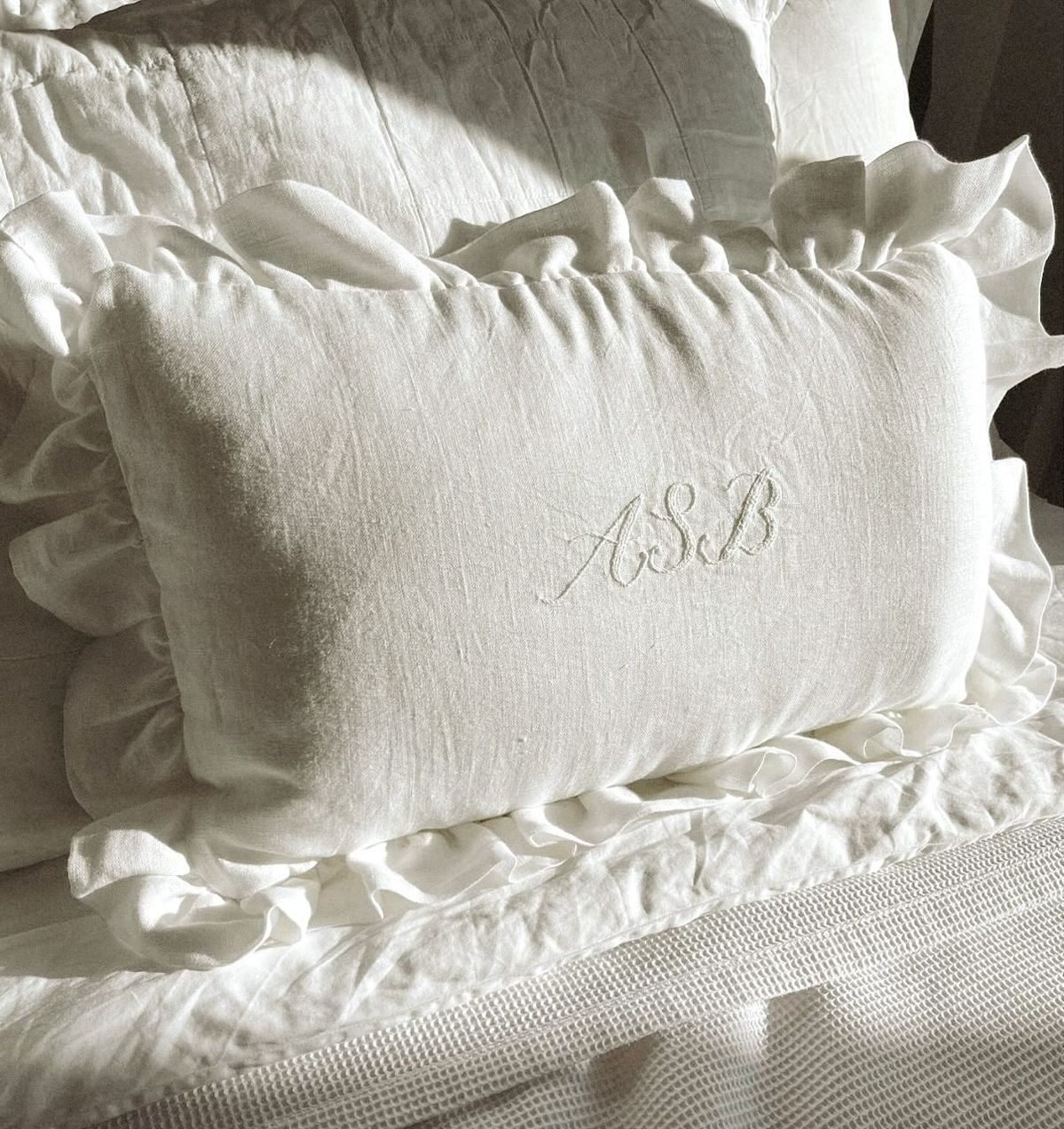 Personalised monogrammed pillowcases